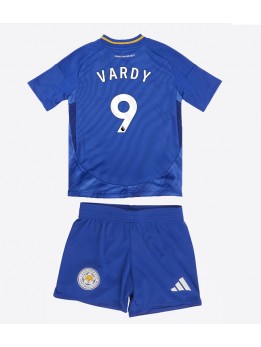 Leicester City Jamie Vardy #9 Heimtrikotsatz für Kinder 2024-25 Kurzarm (+ Kurze Hosen)